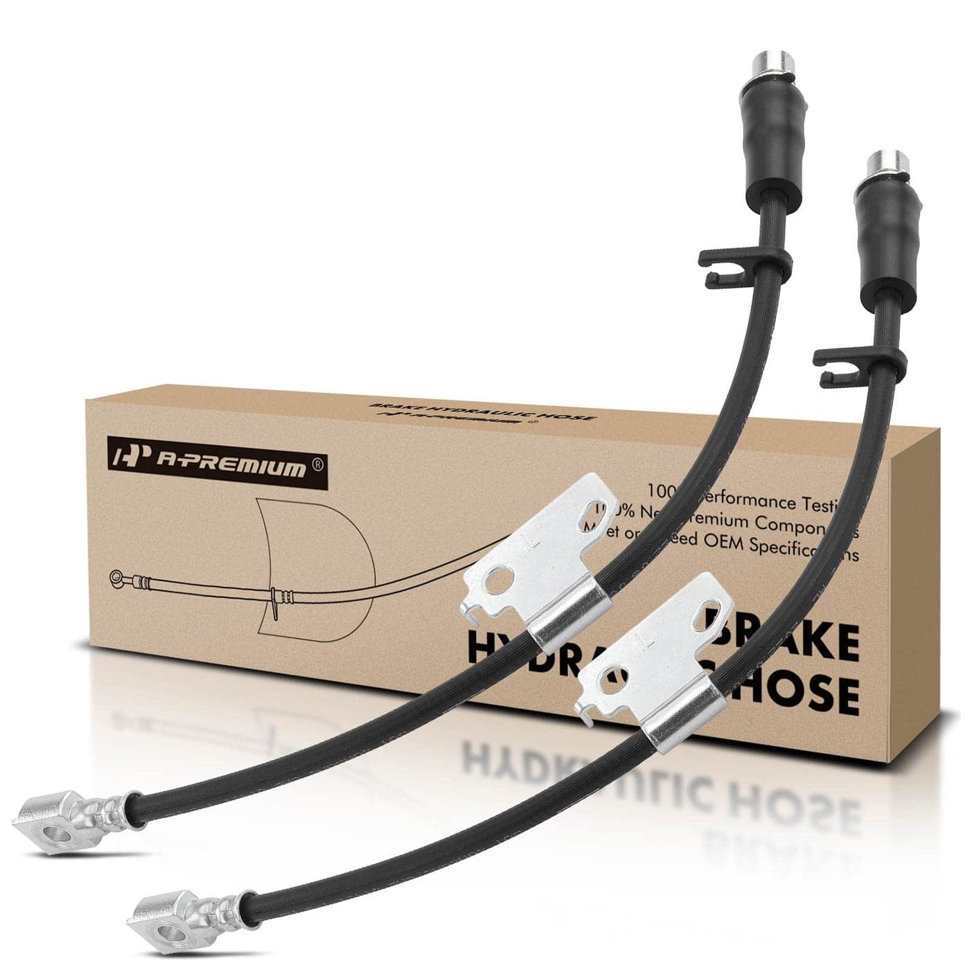 APremium Front Driver and Passenger Brake Hydraulic Hose Compatible with Ford and Lincoln Models Expedition 20072014 Navigator 20072014 54L Replace DL1Z2078CPack of 2