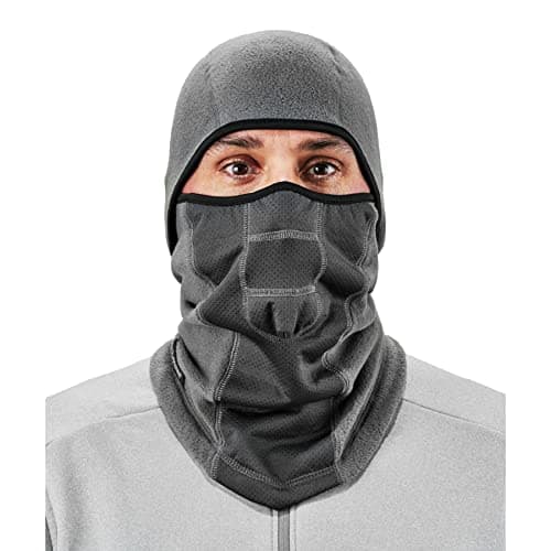 Ergodyne N-Ferno 6823 Balaclava Ski Mask, Wind-Resistant Face Mask, Hinged Design, Each, Gray