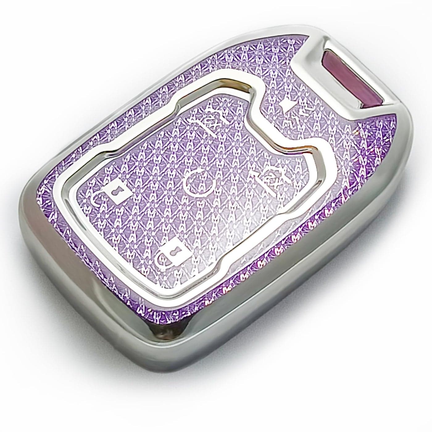 RFSRZ for Chevy Suburban Tahoe 2015 2016 2017 2018 2019 2020 for GMC Yukon XL Denali Terrain 6 Buttons Remote Key Fob Shell Cover Bling Crystal Car Key Protector for Women Purple