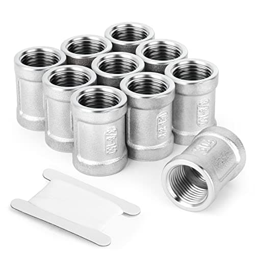 TAISHER 10PCS 304 Stainless Steel Cast Pipe Fitting Coupling 34 NPT Female x 34 NPT Female Threaded