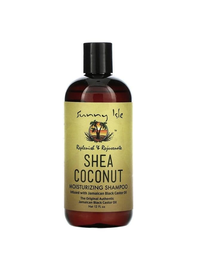 Shea Coconut Moisturizing Shampoo 12oz | Infused with Jamaican Black Castor Oil | Curly Hair Shampoo | Hydrating for Dry Curls, Waves, Coils | Silicone, Paraben & Sulfate-FREE