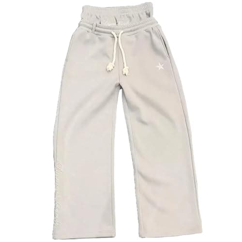 Mens Y2K Wide Leg Sweatpants Drawstring Double Waisted Baggy Hip-Hop Vintage Pants Gym Workout Trousers (Grey,Medium)