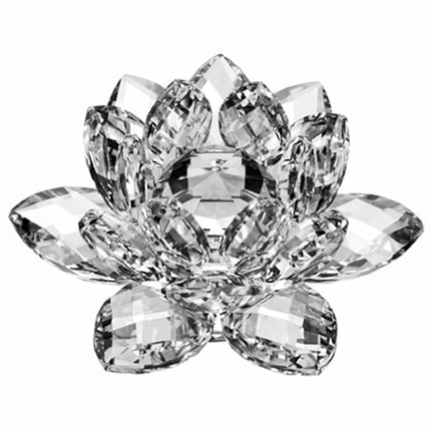 Amlong Crystal Crystal Lotus Flower with Gift Box 5 Inch Clear