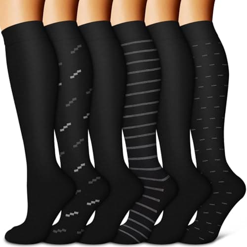 Copper Compression Socks for Women Men 6 pairs Best Support for Nurses Running Hiking Recovery