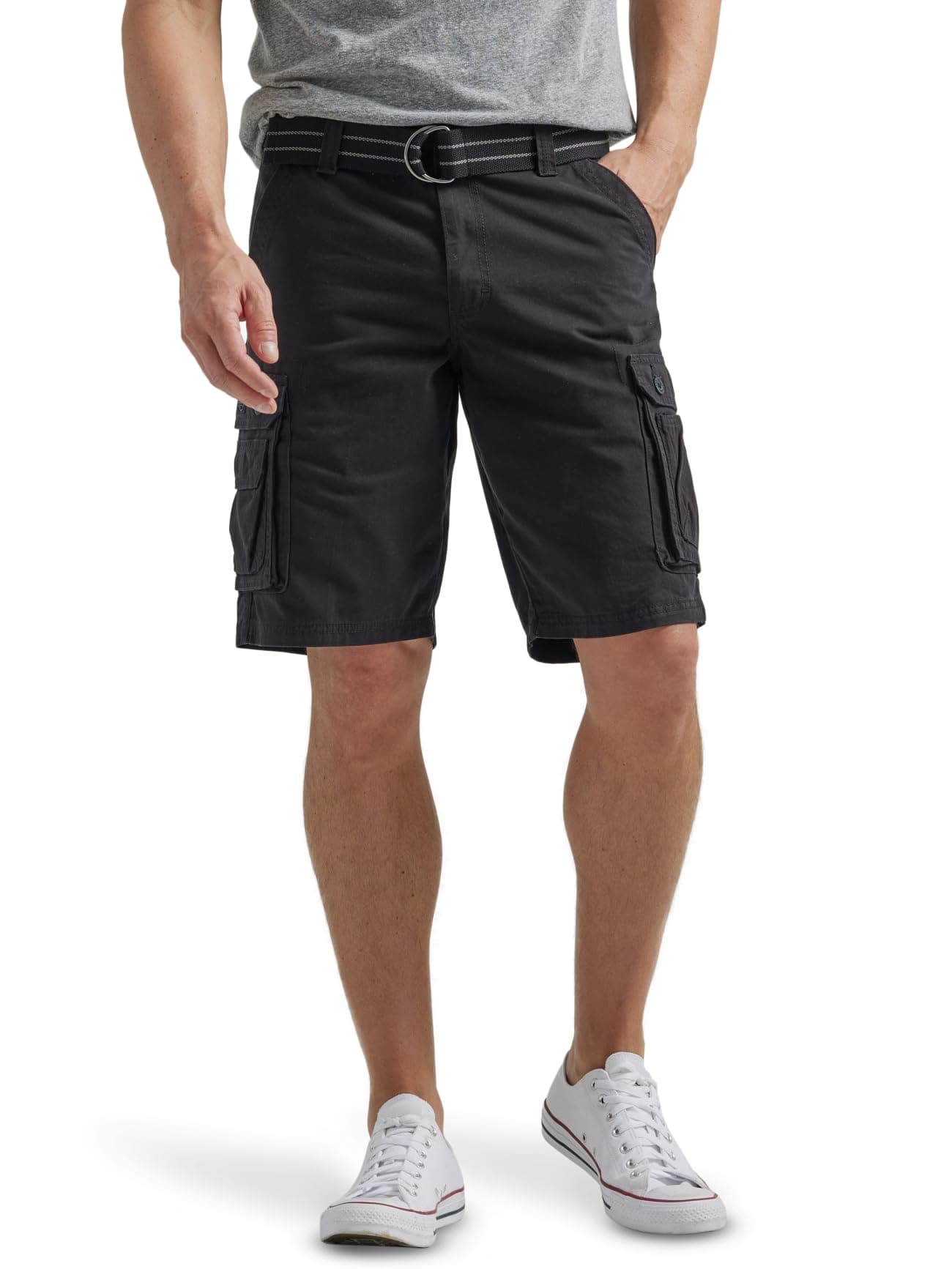 Lee mens Dungarees New Belted Wyoming cargo shorts, Black, 38 US