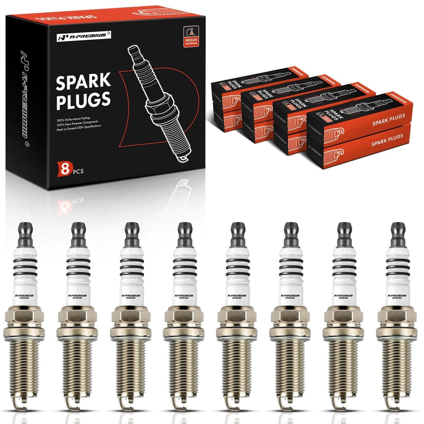 APremium Double Iridium Spark Plug Compatible with Lexus IS F 20082014 GS460 20082011 LS460 20072017 LS600h 20082016 46L 50L Pack of 8