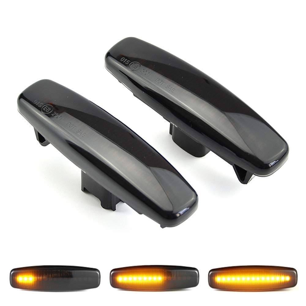 csslyzl 2Pcs Dynamic Flowing Sequential LED Side Marker Turn Signal lights Compatible with Infiniti FX35 FX37 G35 M35 M37 Nissan Murano Fuga Pathfinder Skyline Smoked Lens