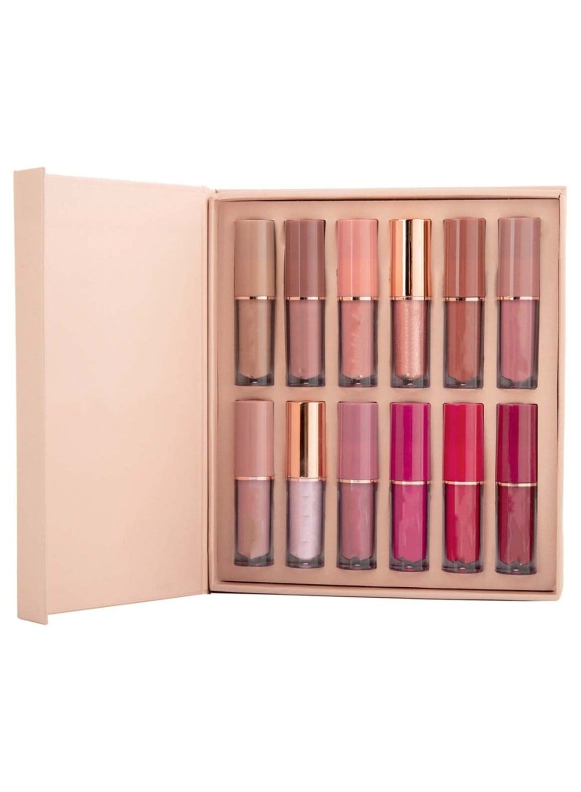 HT 12-Piece Book Lipstick Set Matte & Soft Matte Lip Gloss