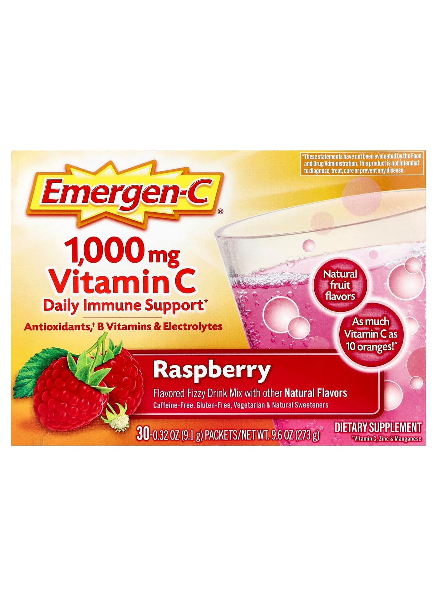Vitamin C, Raspberry, 30 Packets, 0.32 oz (9.1 g) Each