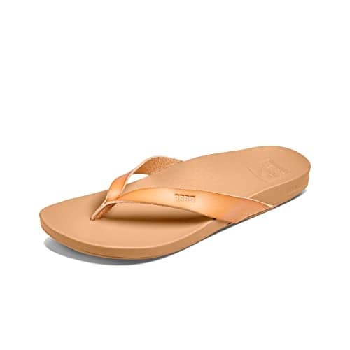 Reef Cushion Court Womens Flip Flop, Molded Cushion Footbed, Arch Support, Natural, 7