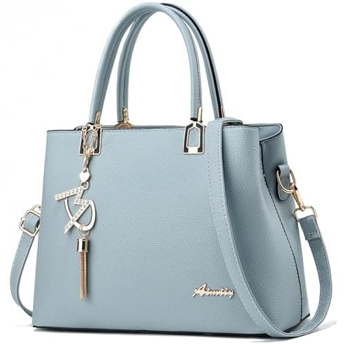Womens Purses and Handbags Shoulder Bags Ladies Designer Top Handle Satchel Tote Bag (Lizi Light Blue)