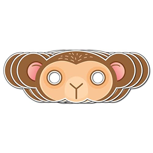 Festiko Monkey Theme Eye Masks (18 Pcs), Monkey Party Supplies, Kids Eye Masks