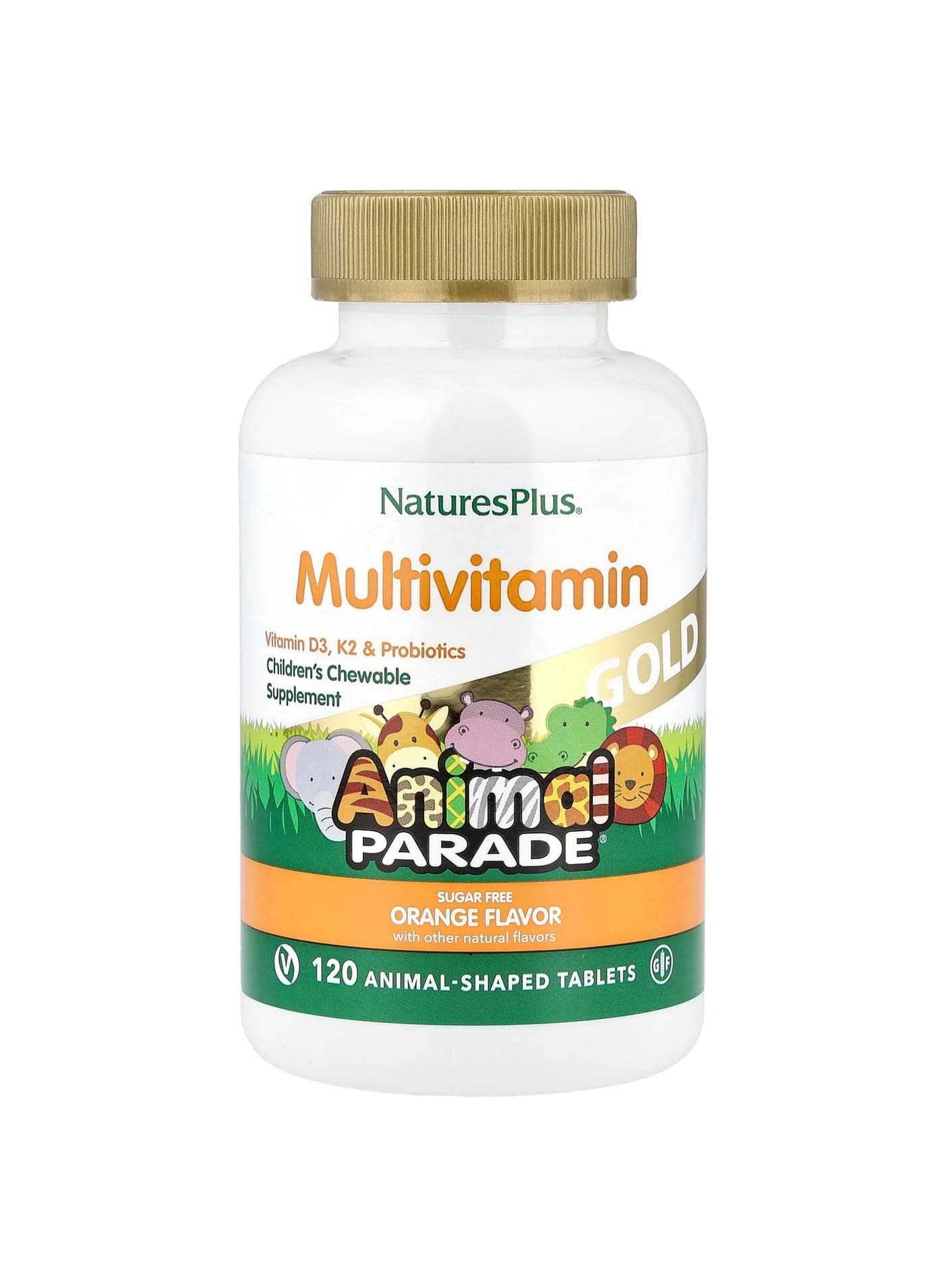 Animal Parade Gold, Children's Chewable Multivitamin, Orange, 120 Animal-Shaped Tablets
