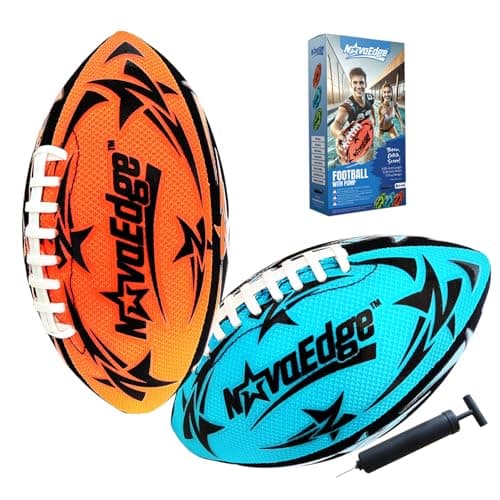 NovaEdge Hydro Water Football 2 Pack 925in Waterproof Pool Football with Double Laces Lightweight Grip Ball for Kids Teens Adults Great for Beach Lake Outdoor Games