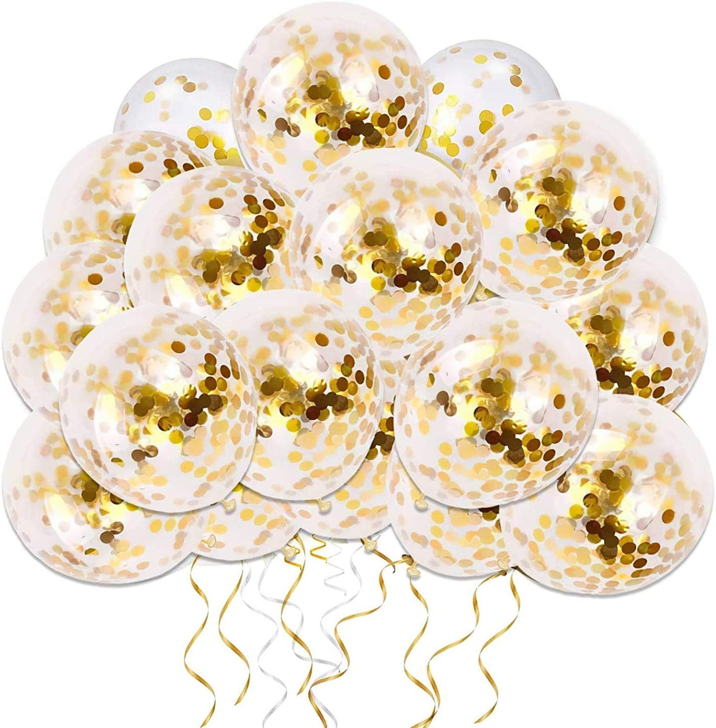 GRAND SHOP Pre-Filled Golden Confetti Balloons (Pack of 30) material Paper