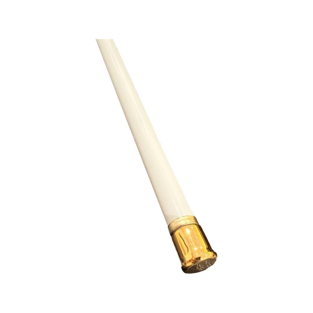 Graber 716Inch Round Sash Cafe Curtain Rod 18 to 28Inches Adjustable Width White wBrass Ends