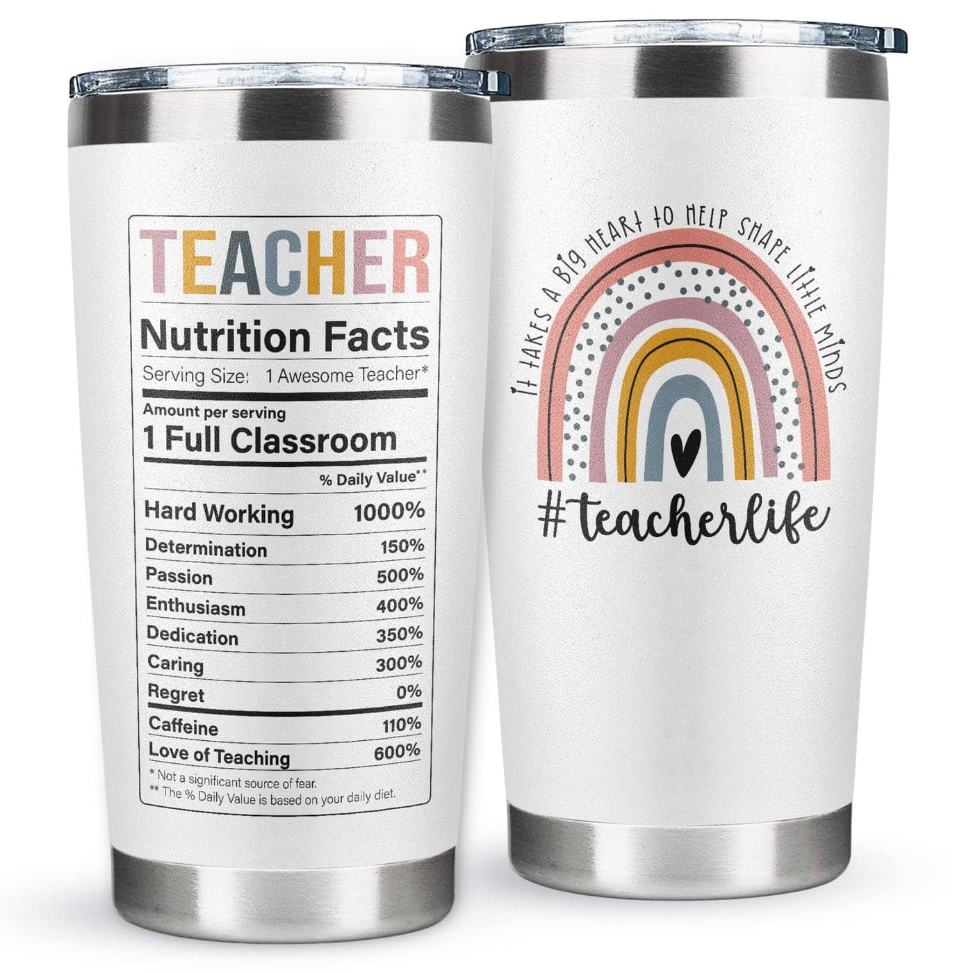 DUNKMATE Teacher Appreciation Gifts Teacher Gifts for Women Teachers Appreciation Week Thank You Gift Ideas for Teachers Women Back To School Birthday Gift 20 Oz Stainless Steel Tumbler