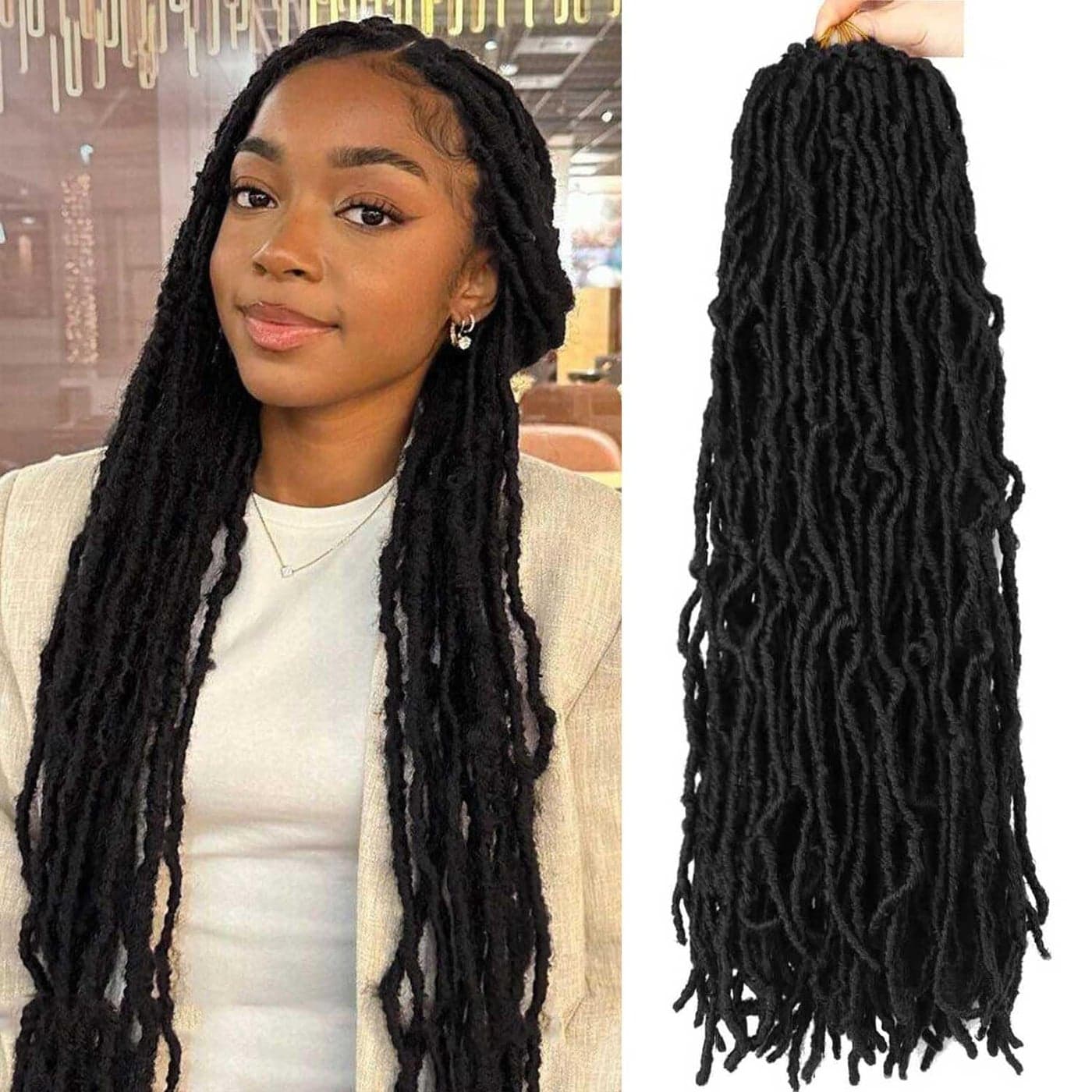 8 Packs Soft Locs 24 Inch Faux Locs Crochet Hair for Butterfly Locs Distressed Locs Crochet Hair for Women 24 InchPack of 8 1B