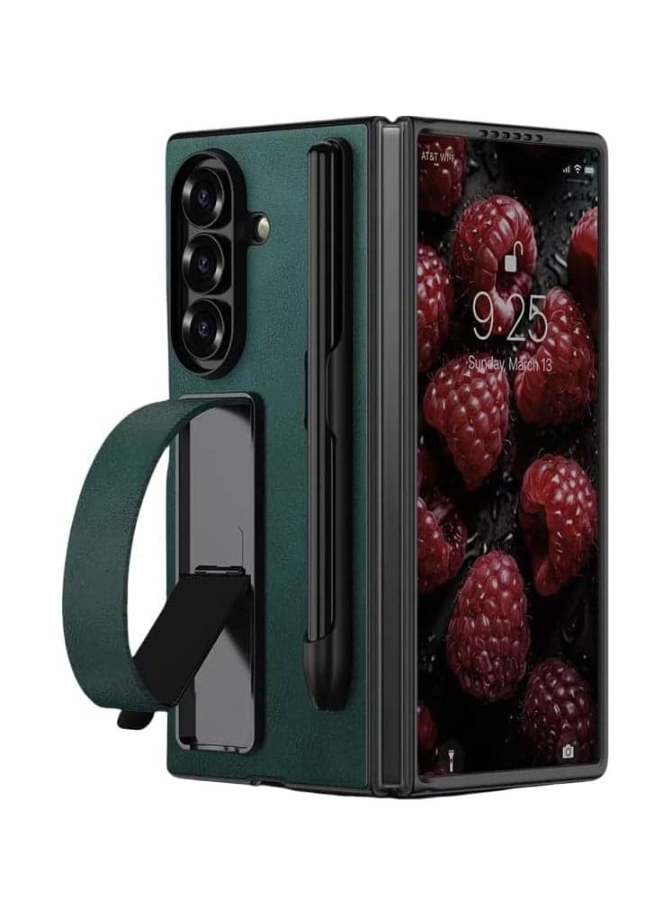 Compatible with Samsung Galaxy Z Fold 7, featuring a built-in wrist strap stand and pen slot. Samsung Z Fold7 2025 Multi-Functional Protective Case