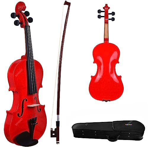 DOMENICO Handcrafted Solid Wood Acoustic Violin with Carrying Case,Rosin, Bow (4/4)