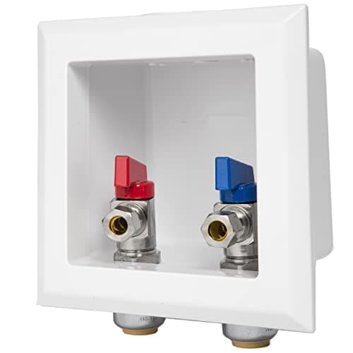 EFIELD Faucet Outlet Box, Pex Pre-assembled 1/2-Inch Push-fit Connection with Installed 1/4-Turn Ball Valve For Hot & Cold Water Supply, Chrome Plate,(FC005)