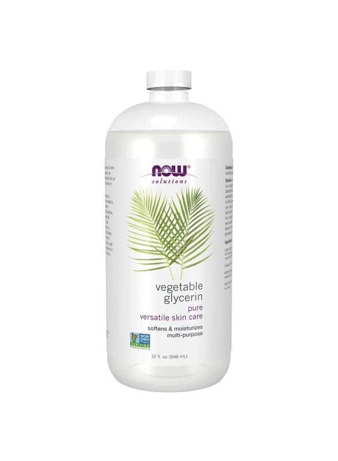 Solutions, Vegetable Glycerin, 100% Pure, Versatile Skin Care, Softening and Moisturizing, 32-Ounce