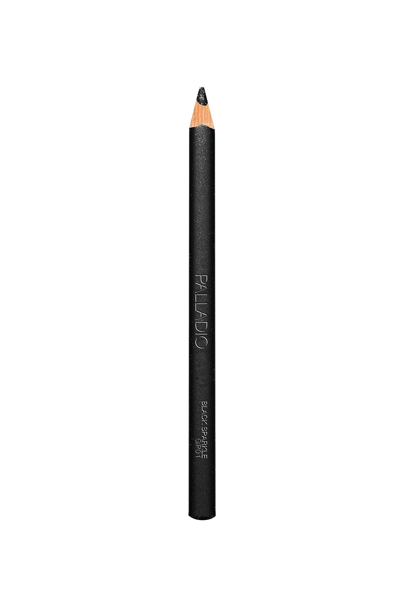 Palladio Glitter Eyeliner Pencil Longlasting Creamy Cosmetic Shimmer Eye Liner Buttery Smooth Tip Professional Makeup Glittery Pencil Sharpenable Black Sparkle