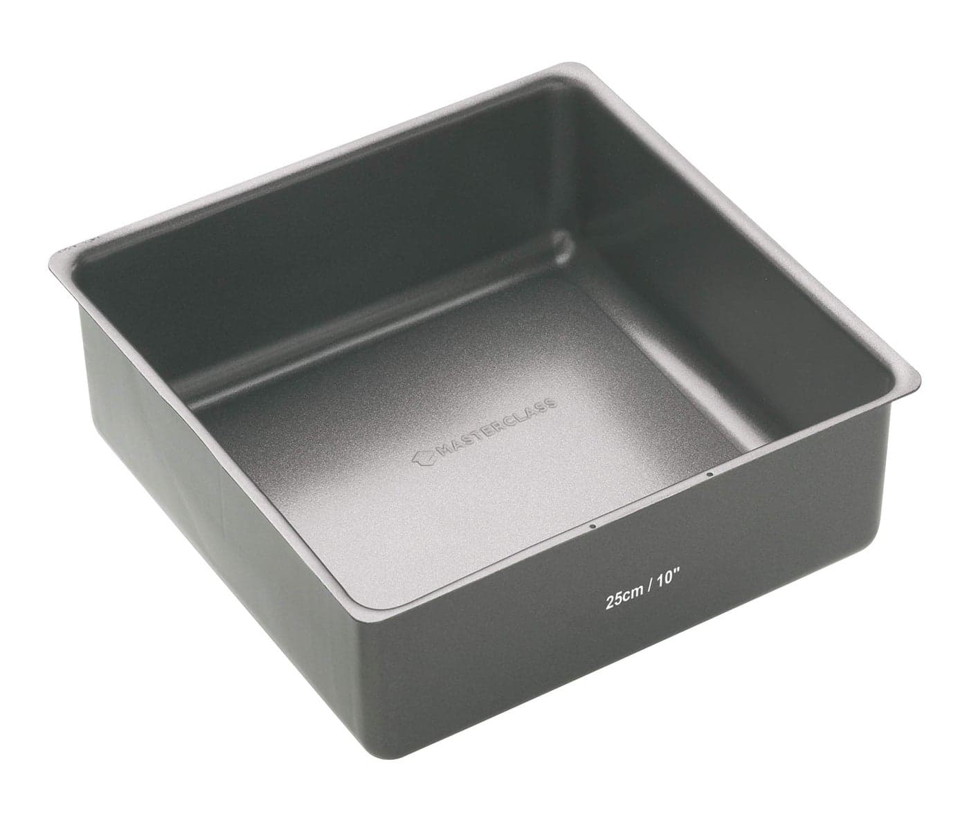 MasterClass 25 cm Deep Cake Tin with PFOA Non Stick and Loose Bottom 1 mm Carbon Steel 10 Inch Square Pan