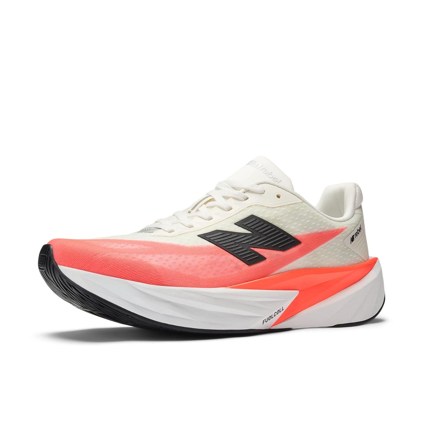 New Balance Mens FuelCell Rebel V5 Running Shoe Urgent RedWhiteSea Salt 75