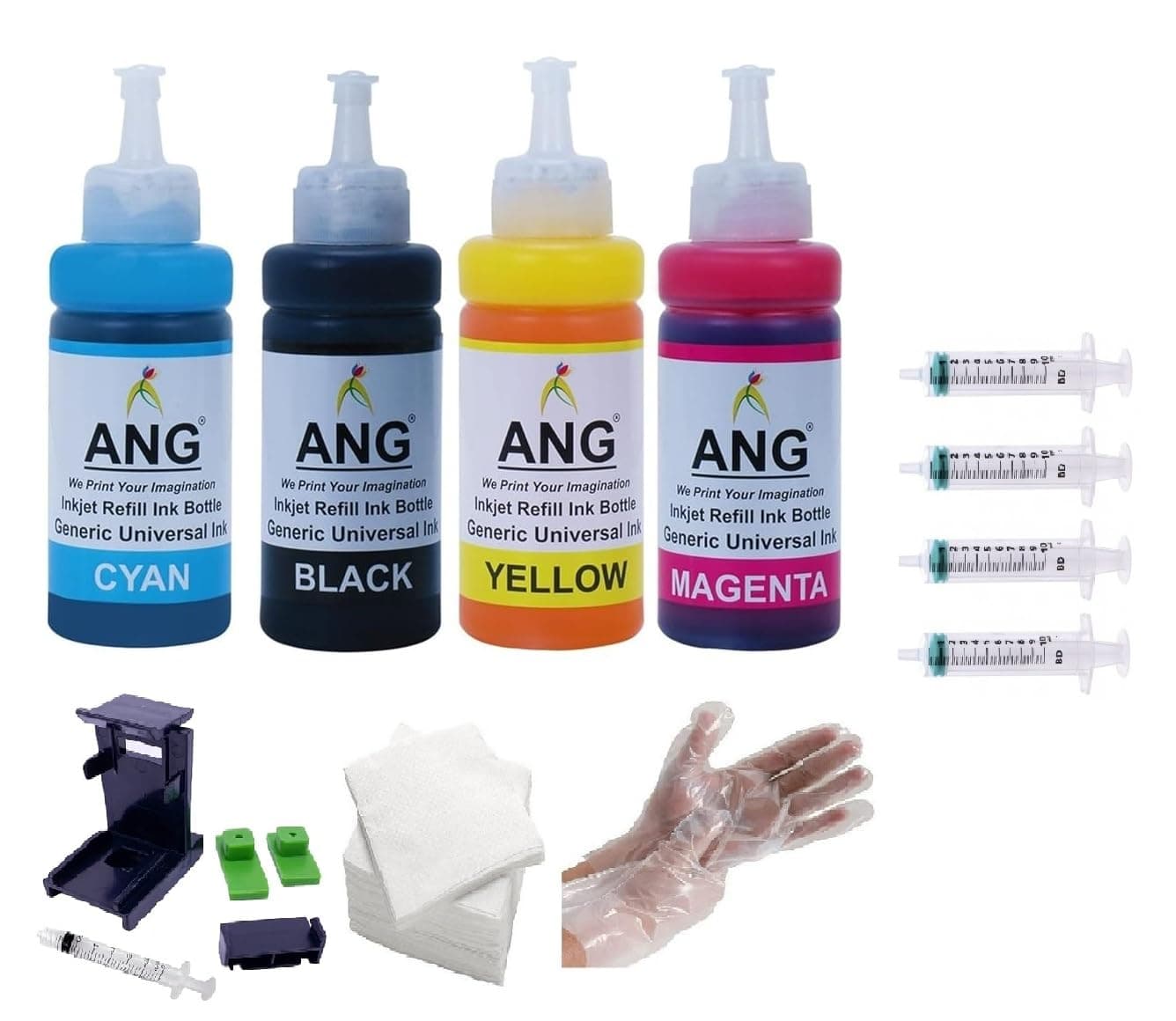 ANG Refill Ink for Use in h.p DeskJet 2131 Printer Compatible with h.p 805, 860, 861, 803, 680, 678, 682, 818, Ink (Full Set)