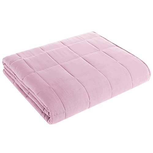L'AGRATY Weighted Blanket - 80"x87" 20lbs Cooling Breathable Heavy Blanket Microfiber Material with Glass Beads for Adult All-Season Summer Fall Winter Soft Thick Comfort
