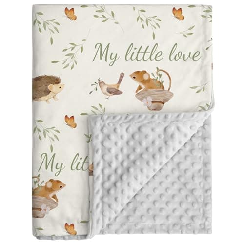 CIVARUA KIDS Baby Blankets for Newborn Nursery Minky Blankets Super Soft for Boys Girls Infant Toddler Blanket with Double Layer Dotted Backing for Baby Crib Stroller 30 x 40 Inch Animal World