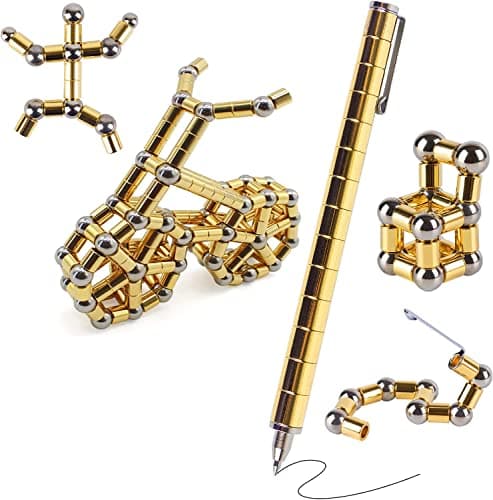 TTzycc Magnetic PenFidget Pen with 13 Magnetic RingsGolden