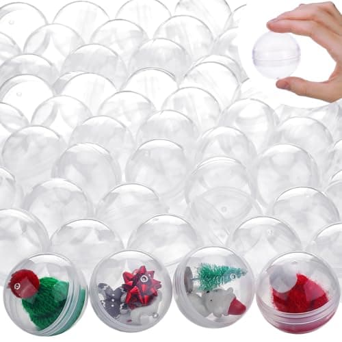 Sosation 150 Pcs 2 Inch Gumball Vending Machine Capsules Empty Round Plastic Containers for Prizes Party Favors Minimalist Color