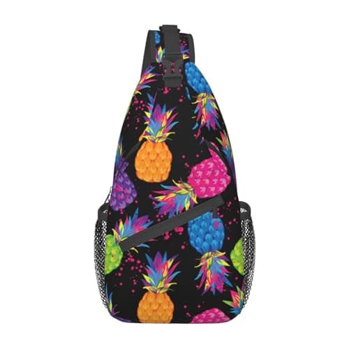 Betyiwling Pineapple Sling Backpack Unisex Crossbody Chest Bag Shoulder Chest Bag For Women Men Hiking Travel