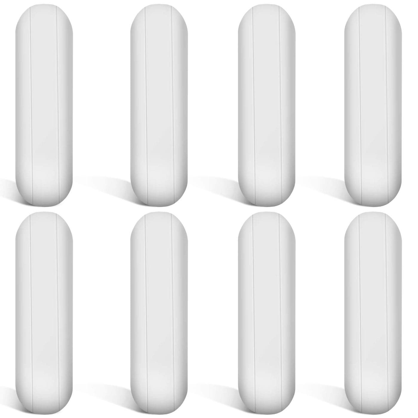Weewooday 8 Pieces PTFE Magnetic Mixer Stirrer Bar, White Color Stainless Steel Laboratory PTFE Stir Plate Bar, Mixing Plate Magnet Stick (30 mm/ 1.18 Inch)