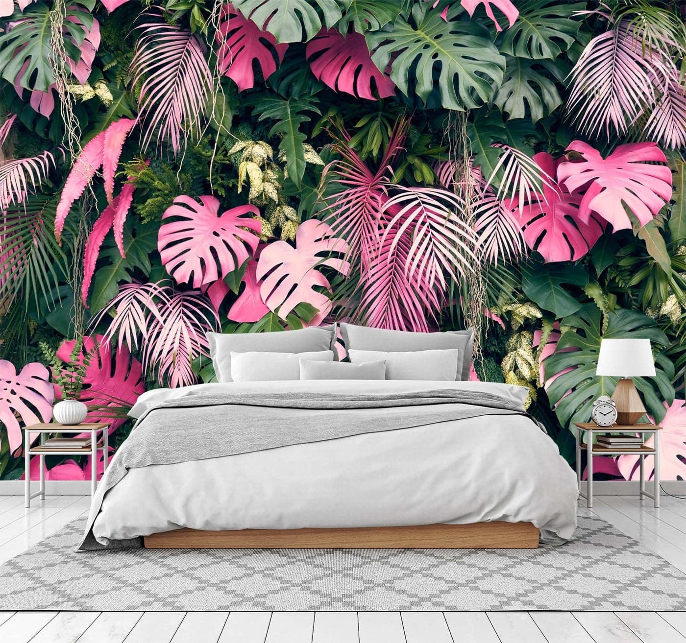 CliouarWall Mural Wallpaper for Bedroom Living Room 3D Mural Monstera Tropical Plant Green Plant Banana Leaf Palm Leaf 103 x 69 Not SelfAdhesive