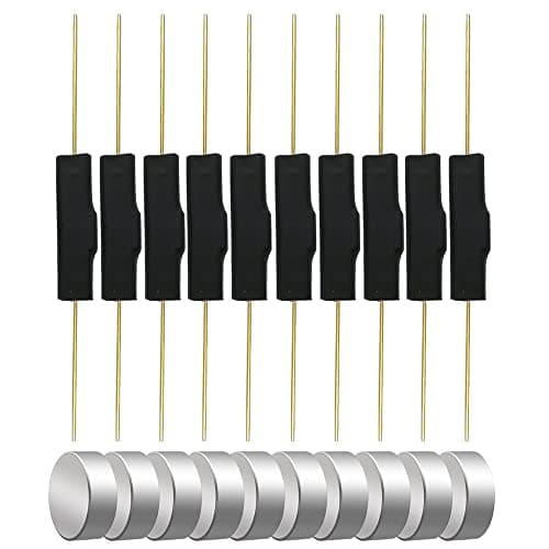 Gebildet 10pcs Plastic Reed Switch Reed Contact Normally Closed Magnetic Induction Switch with 10pcs Small Multi-Use Round Magnets