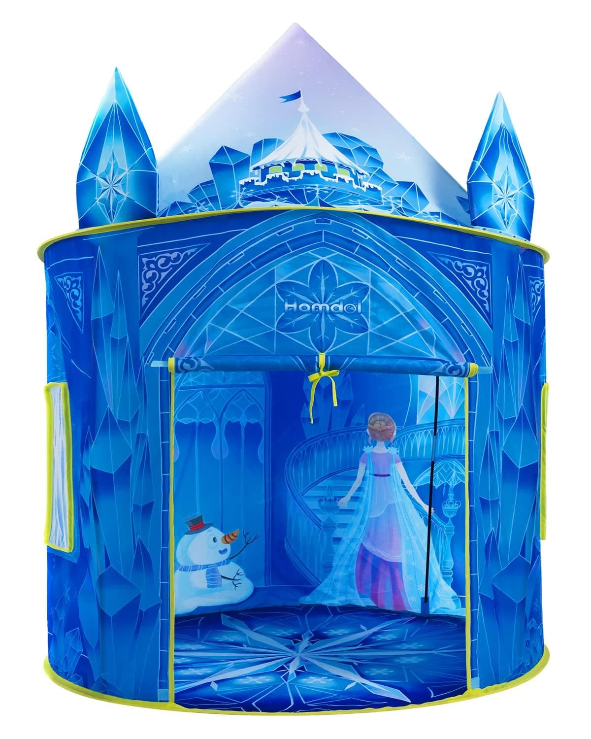 Hamdol Princess Play Tent Frozen Toy for Girls Ice Castle Kids Tent Indoor and Outdoor Large Imaginative Playhouse 51 X 40 with Carrying Bag for 1 2 3 4 5 6 7 8 9 Years Old Girls Gift