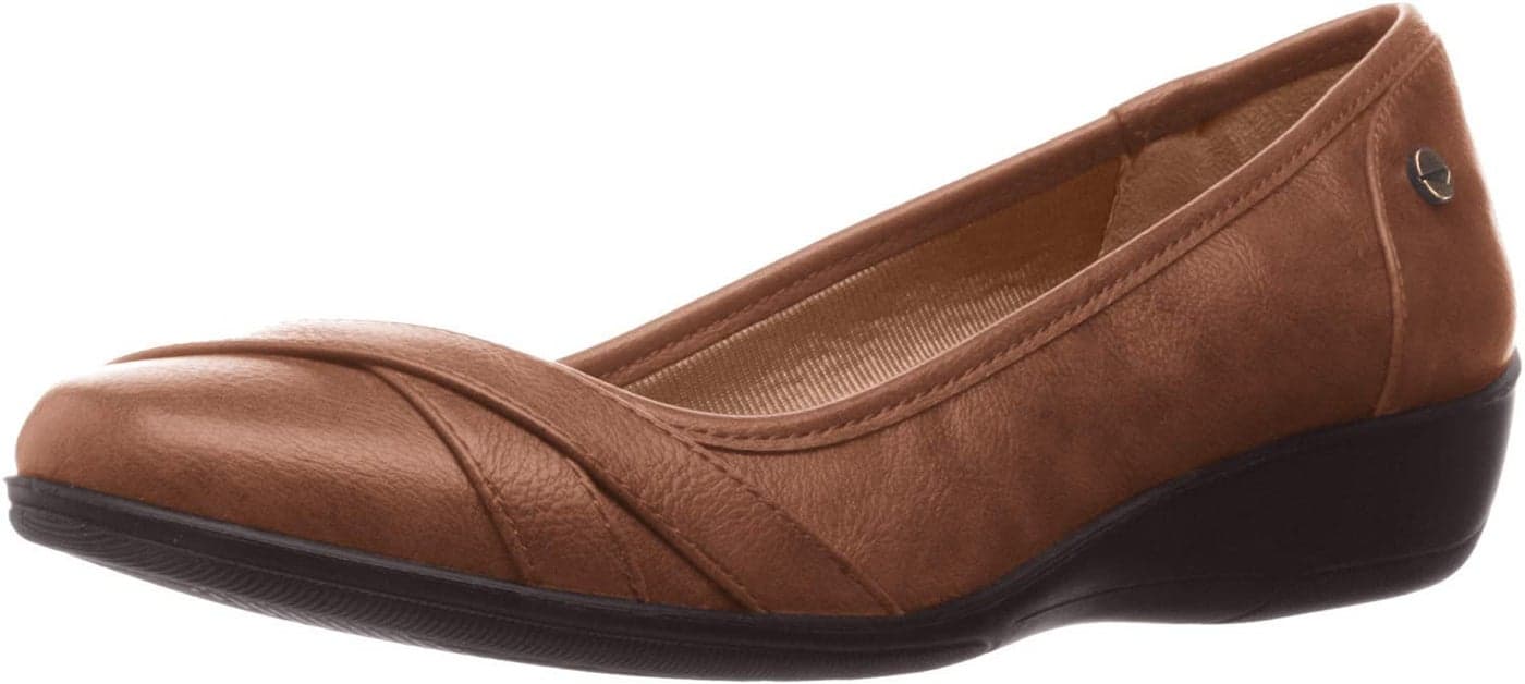 LifeStride Womens ILoyal Flat Dark Tan 2 10 M US
