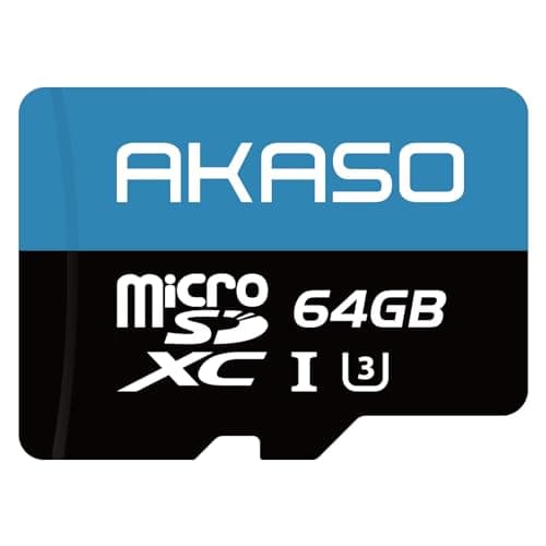 AKASO 64GB microSDXC U3 Memory Card Up to 100MBs UHSI C10 U3 Full HD 4K UHD MicroSD Card