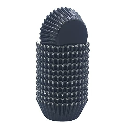 Huaswan Black Foil Cupcake Liners Mini Paper Baking Cups for Party and More, 240-Count