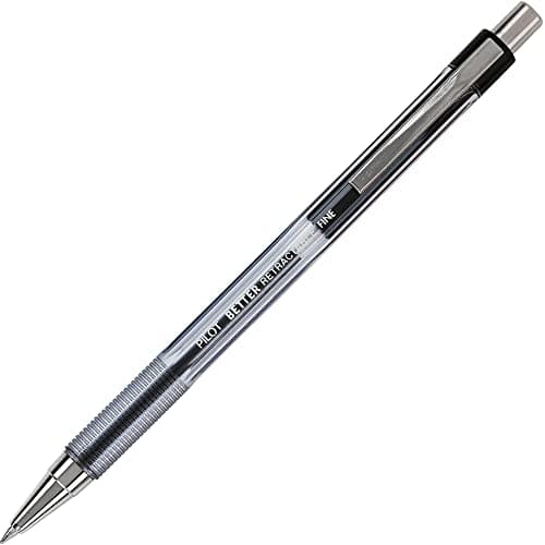 PILOT The Better Ball Point Pen Refillable & Retractable Ballpoint Pens, Fine Point, Black Ink, Single Pen (30010)