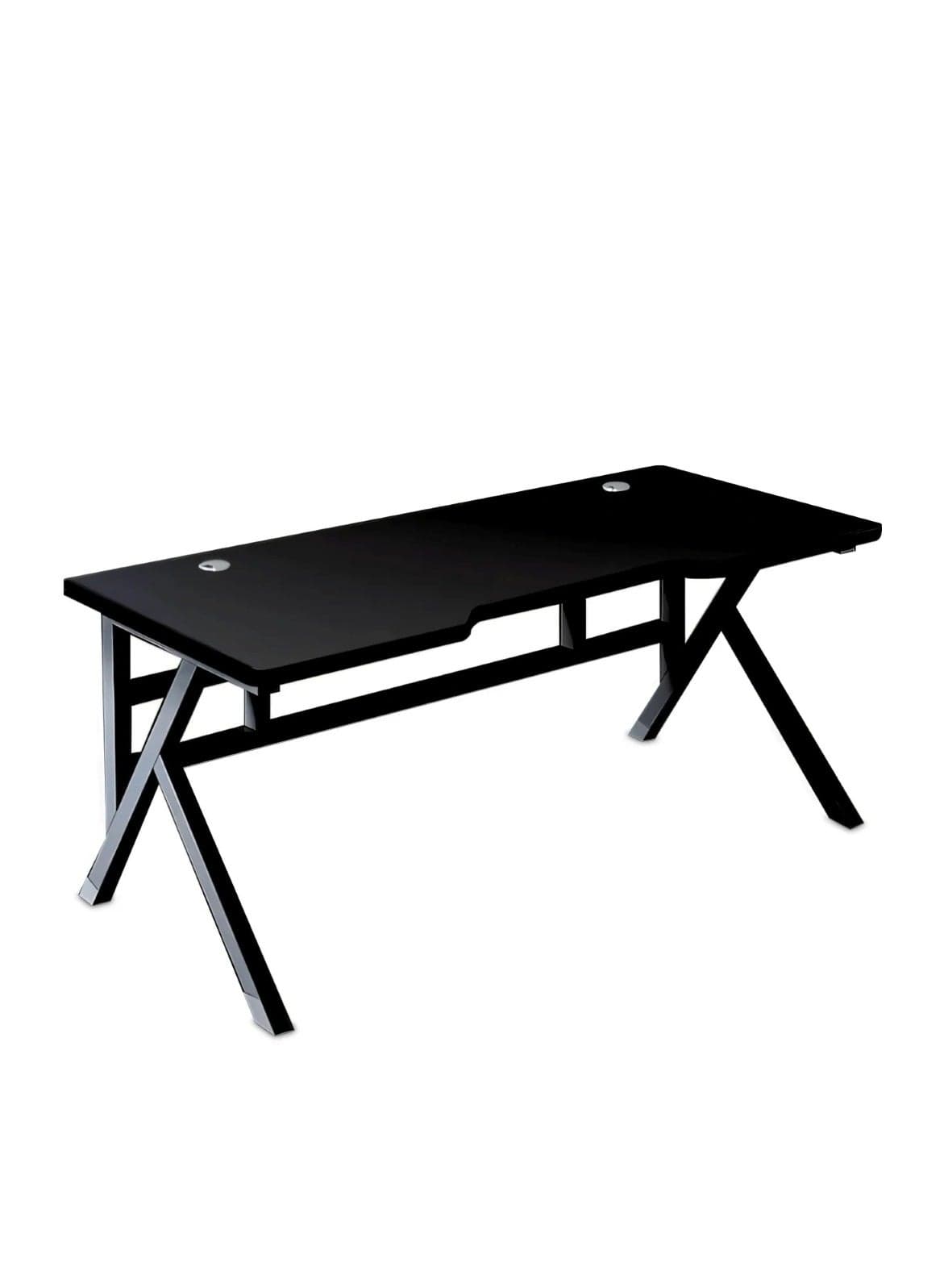 Black Sesame Desk with Thickened Desktop and K-Shaped Steel Frame100CM