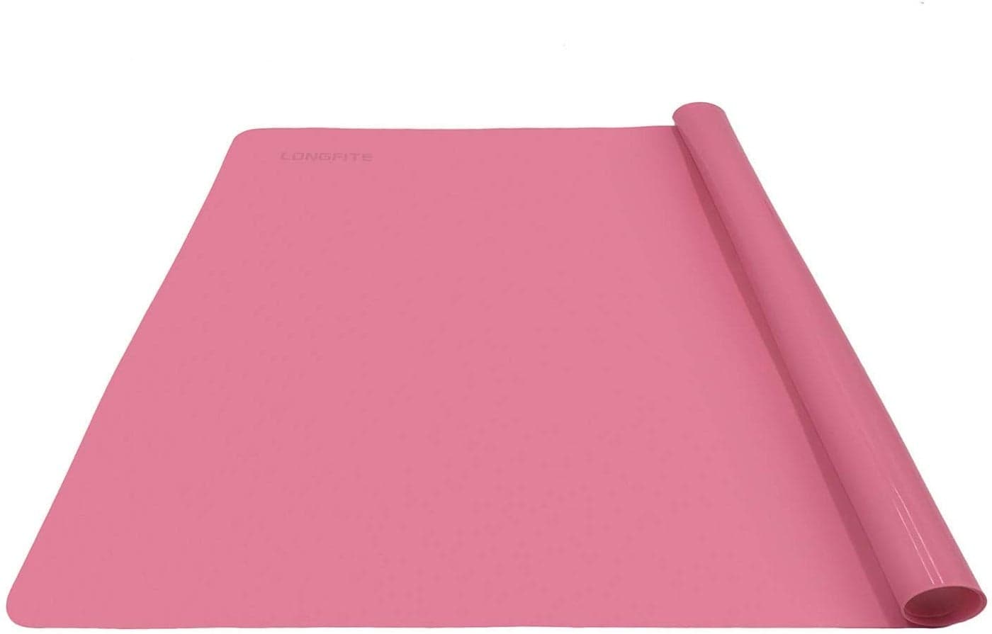 LONGFITE Silicone Baking Mat for Dough Rolling Pastry Fondant Mat Large Nonstick and Nonskid Heat Resistent, Countertop Protector, Dining Table Mat and Placemat (Large, Pink)