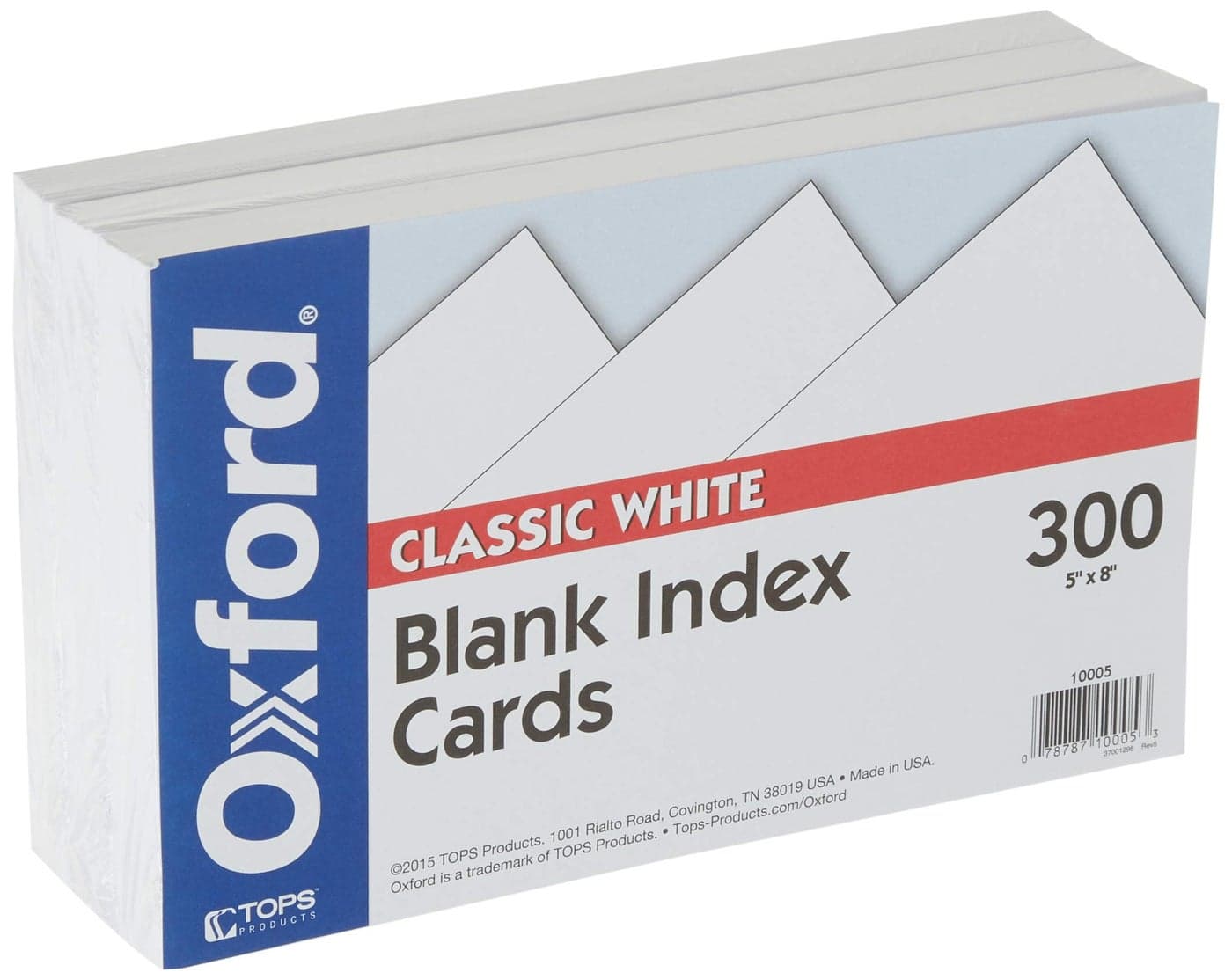 Oxford Blank Index Cards 5 x 8 White 300 pack 10005EE