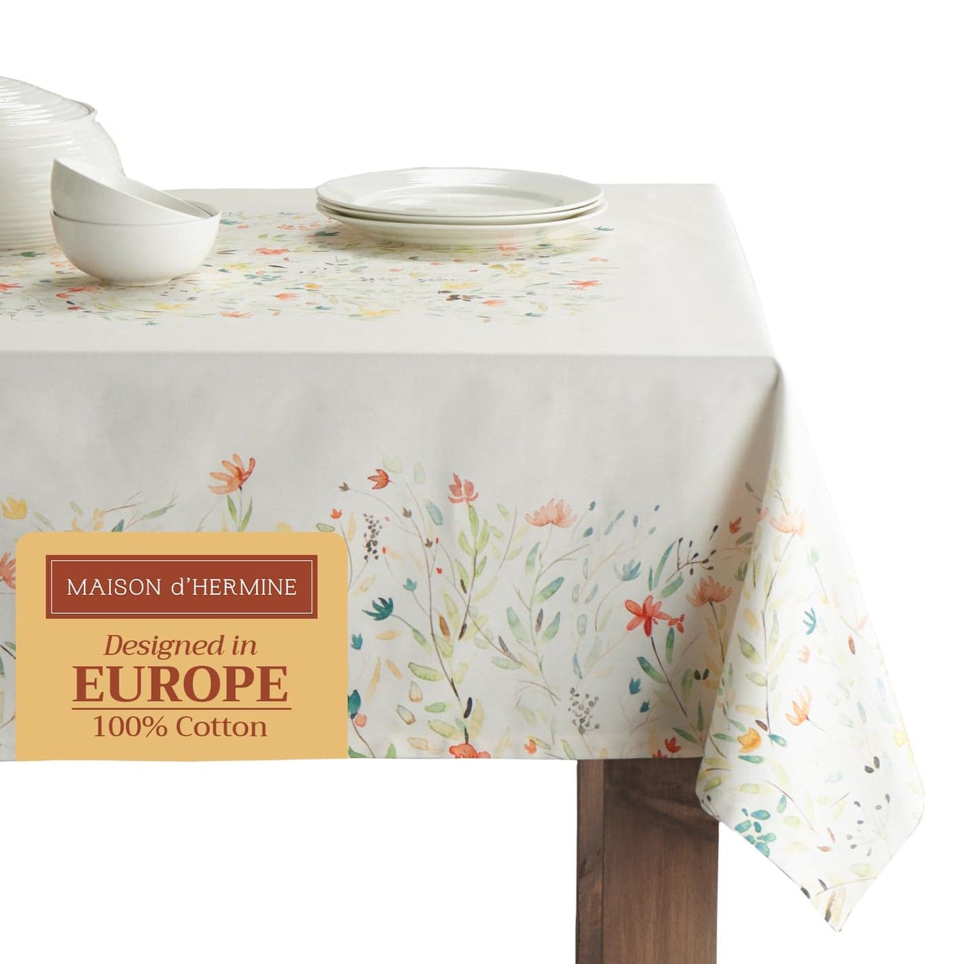 Maison dHermine Table Cloth Rectangle Table 100 Cotton 60 x 120 Inches Tablecloth Reusable Decorative Everyday Use for Dining Room Farmhouse Home Party Festive Wedding Spring Summer Colmar