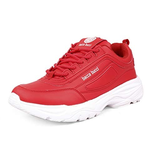 Bacca Bucci Men Lace Up Sneaker Shoes Red, Size UK6