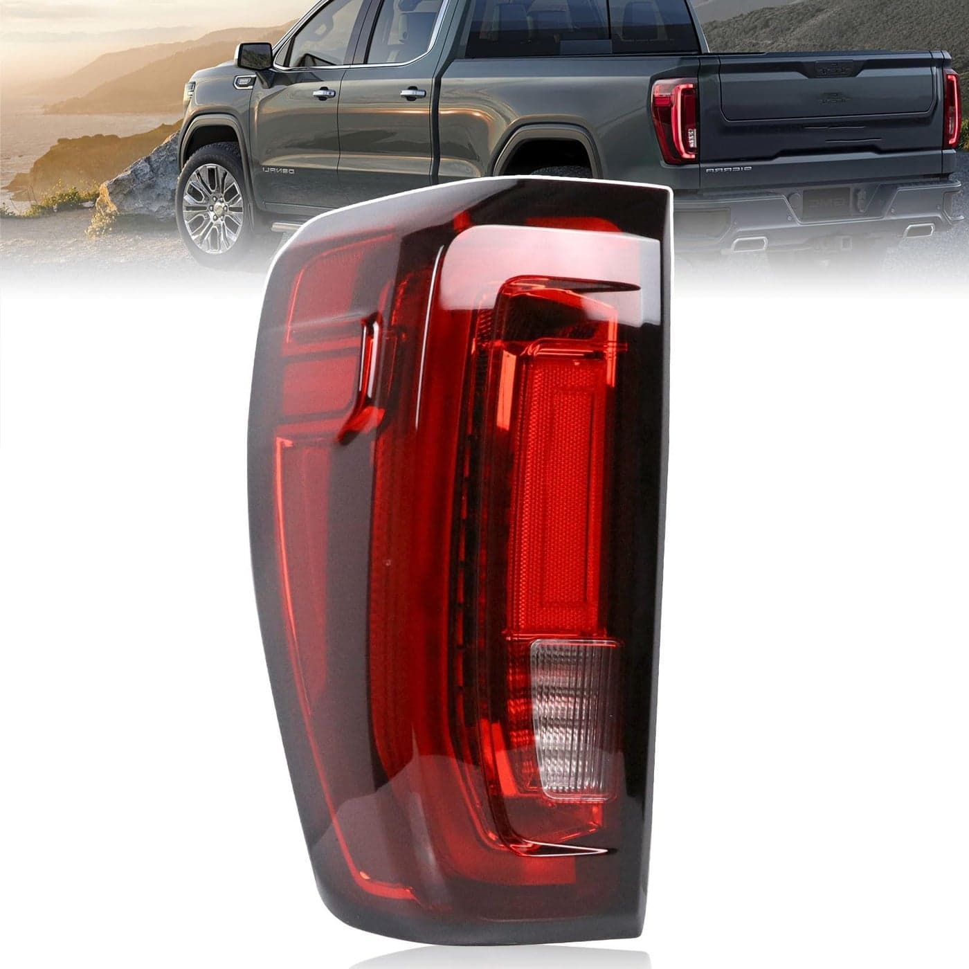 Lochnchn LED Tail Light Assembly Compatible with 20192024 GMC Sierra 15002500HD3500HDLeft Driver Side Taillights Rear Lamp with Signature Brake Light Replace 84565921 GM2800310