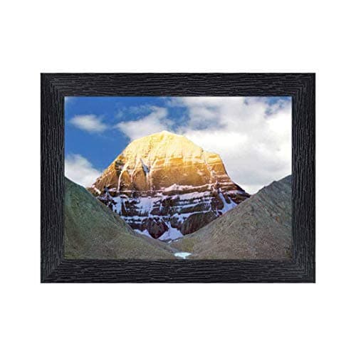 pnf Poster n Frames Kailash Mansarovar Photo Frame|Living Room Wall|Acrylic Sheet|Gift|Nature, Religious Scenery|Best Gifting Option(Multicolour,6x8inch)-13858